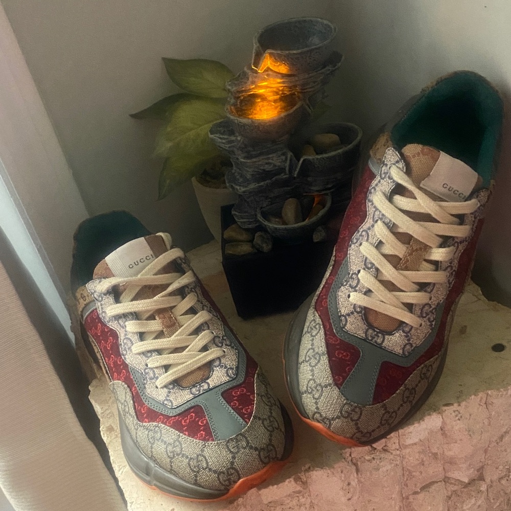Gucci Red and Gray Sneakers